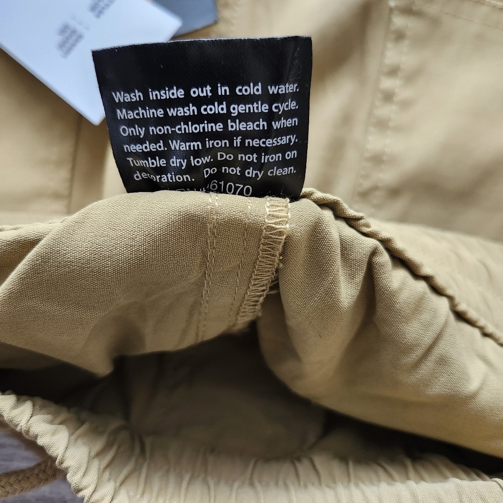 Men's Tan Cargo Pants Tapered Fit And Elastic Waitband - Picture 12 of 15